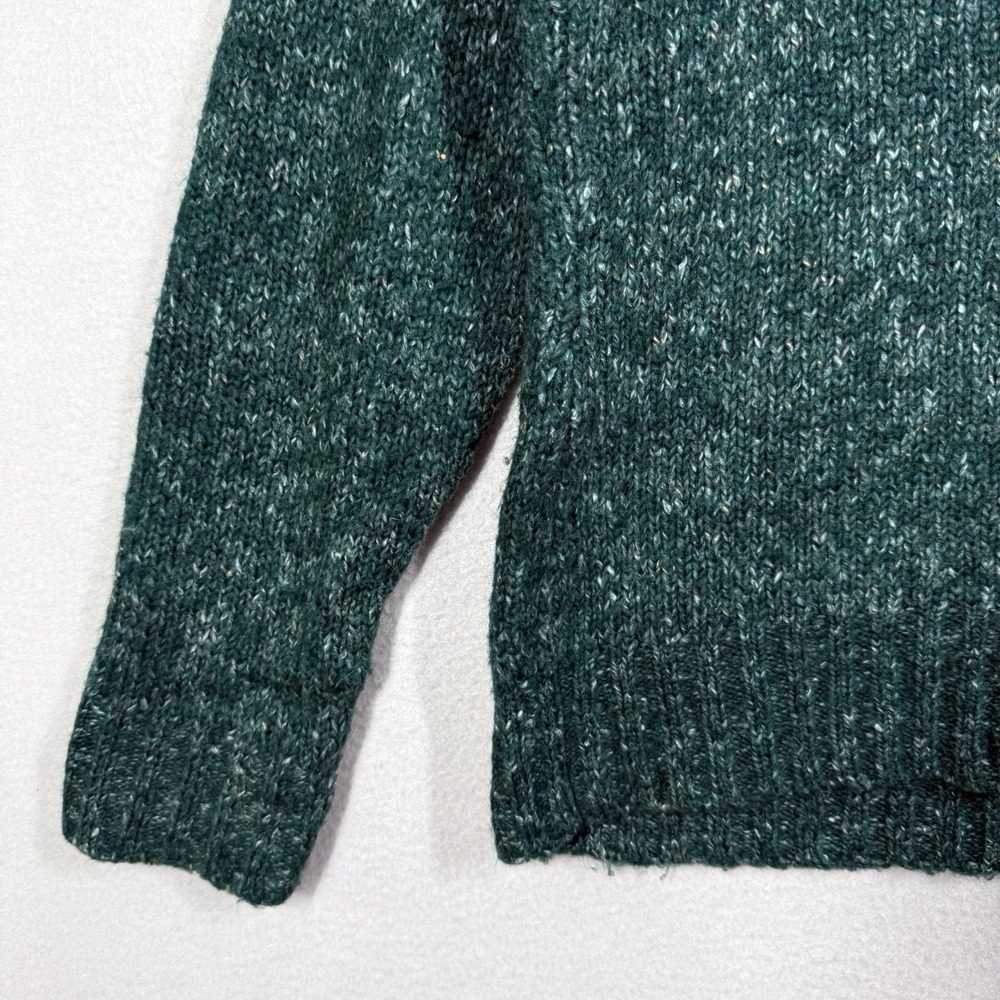 LL Bean Sweater Women Large Wool Blend Cable Knit Cardigan Fisherman Chunky Marl - Picture 7 of 10